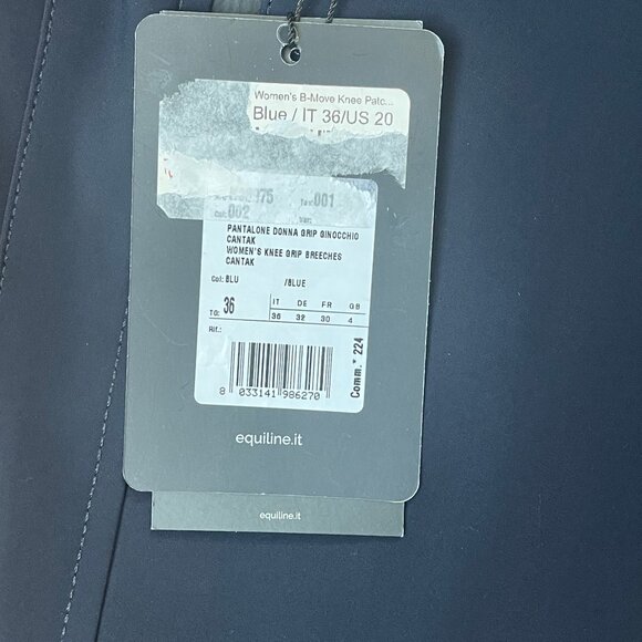 Equiline Women's B-Move Knee Patch Breeches - Navy - US 20 IT 36 - Picture 5 of 8